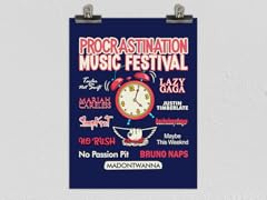 Procrastination Music Festival 12" x 16" Matte Poster