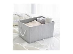 Sukkiri Homu 2-Pack Fabric Storage Baskets with Handles Grey