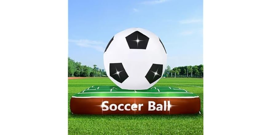 Popblow 6Ft Tall 8Ft Long Giant Inflatable Soccer Ball