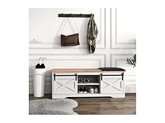 dainslef 2-Tier Entryway Shoe Bench White