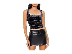 Forever 21 Women (L) Crushed Velvet Crop Top