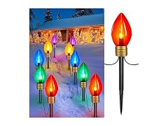 Christmas Lights Jumbo C9 Outdoor Lawn Decorations, 2 Pack