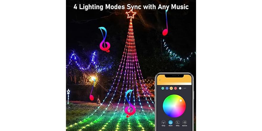 Outdoor Waterfall Christmas Tree Light