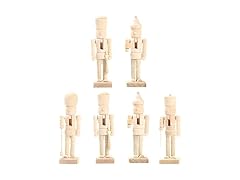 ABOOFAN 6Pcs Christmas Wooden Unfinished Nutcracker Figurines