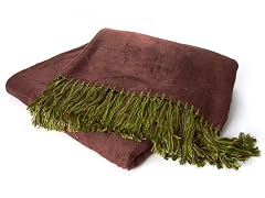 Bamboo Viscose Throw - Chocolate/Kiwi
