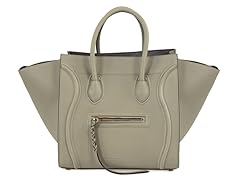 Celine Khaki Green Leather Medium Phantom Handbag