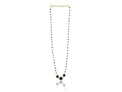 18K/SS.925 Black Agate Rock Candy 18cttw Necklace