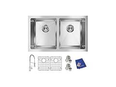 Elkay Crosstown 16 G SS Equal Double Bowl Sink Kit w Faucet