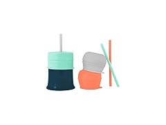 Silicone Straw Sippy Cup - Set of 3 