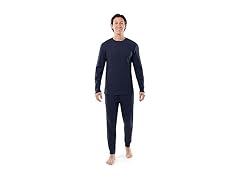 Izod Men (XXL) Waffle Knit Crewneck Top Set Navy