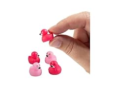 Micro Tropical Flamingo Rubber Ducks - 24 Pieces