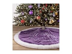 yuboo Purple Lavender Tree Skirt, 36" Faux Fur