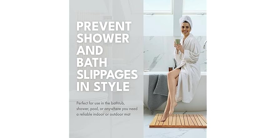 Bamboo Deluxe Shower Floor and Bath Mat