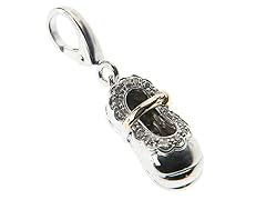 14Kt Gold, SS, Diamond Baby Shoe Charm