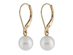 10K Gold Pearl Leverbacks