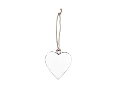 Handcrafted Enameled Wood Heart Ornaments in Glass Jar, Set of 24
