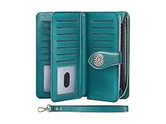 Travelambo Women Wallet Rfid Blocking Clutch Strap