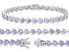 2.75 CT Heart Tennis Tanzanite Bracelet