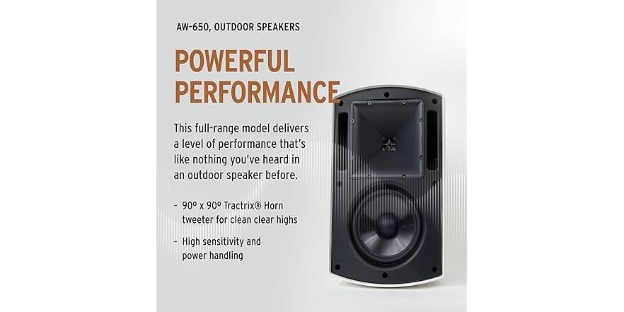 KLIPSCH AW-650 Klipsch AW-650 Indoor/Outdoor Speaker, (Open Box)