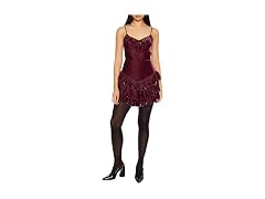 Forever 21 Women (L) Tiered Velvet Mini Dress