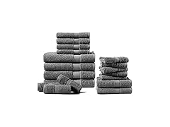 18 Piece Towel Set, 600GSM, Charcoal