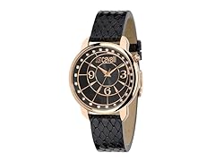 Just Cavalli Women's Trendy Black Leather Watch