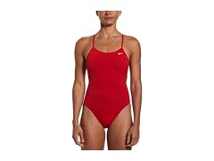 Nike (36) Hydrastrong Solid Lace Up Tie Back Red)