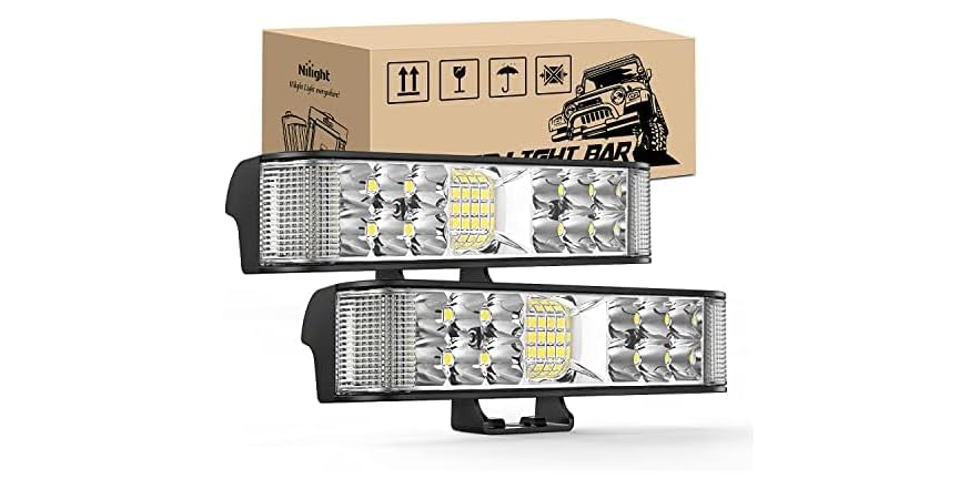 Nilight Side Shooter LED Pods 2PCS 6.5 Inch 60W Flood Spot Beam Combo
