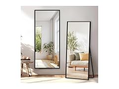 GlasFlength Full Length Mirror with Stand, 64"x21" 