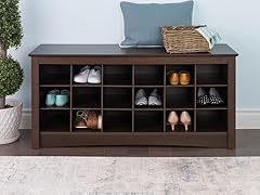 Espresso Shoe Cubbie Bench