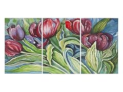 Nouveau Tulips Triptych Wall Art