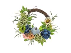 22" Harvest Wreath Mixed Leaves & Pumpkin