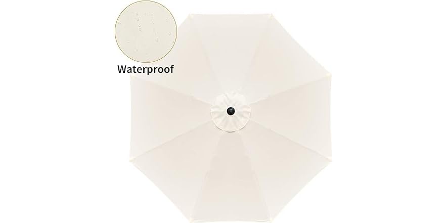 Simple Deluxe Telo Di Ricambio Per Ombrellone Da Giardino, 2.7 M (8 Stecche), In Poliestere Impermeabile E UV, Copertura Solo Tenda