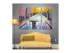 ArtWall Susi Franco 'Paris Back Street Magic' 3-Piece Gallery Wrapped Canvas Artwork, 18 by 42-Inch