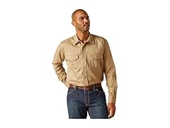 Ariat Mens (3XL) FR Solid Classic Fit Shirt Khaki