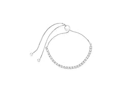 Sterling Forever CZ Bolo Slider Bracelet