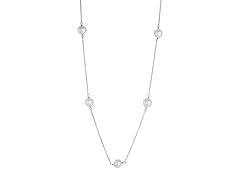 White Pearl Station Necklace