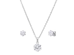 Clear Stone Necklace & Earring Set