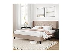 Novilla King Bed Frame with Linen Headboard