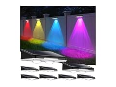 Brightever B0G2Y2JTWP Solar Fence Lights 8p RGBW