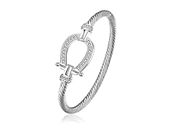 Sterling Silver Lucky Horseshoe Bangle