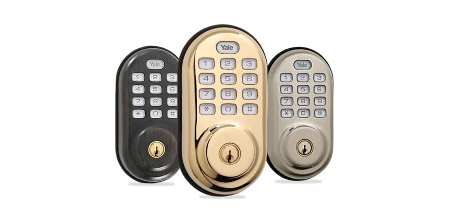 Pushbutton Deadbolt Yale Security Electronic Push Button Deadbolt