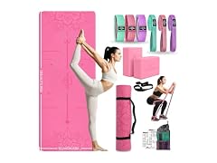 DICYWUDI Pink Yoga Mat Beginners Kit