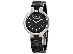 Bulova Women's Rubaiyat Quartz Diamond Black Watch