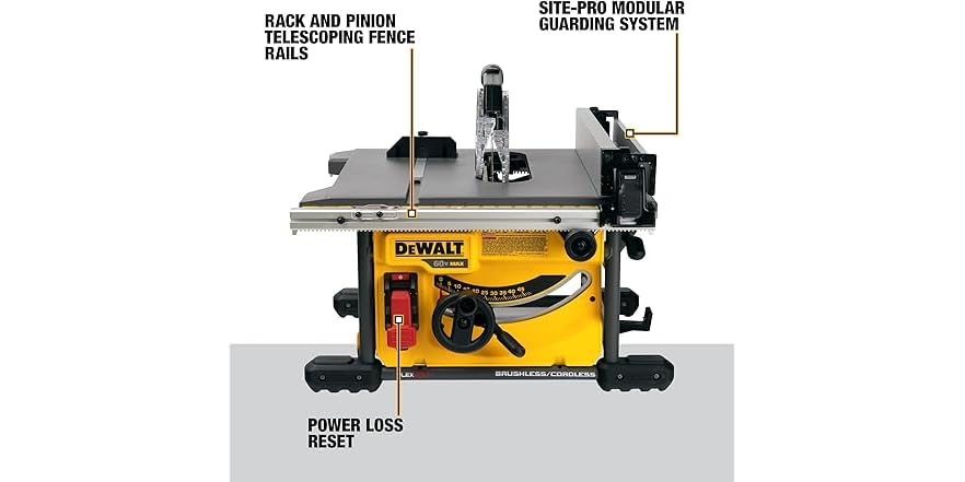 DEWALT DCS7485B FLEXVOLT 60V MAX Table Saw 8-1/4in