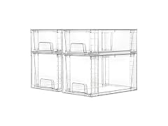 Vtopmart Stackable Storage Drawers, 4 Pack