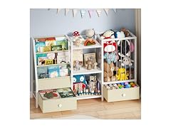 4-in-1 Kids Bookshelf and Toy Storage