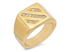 18kt Gold Plated Ring w/ Sim. Diamonds