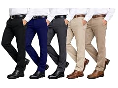 2Pk Asst Mens Slim Stretch Dress Pants