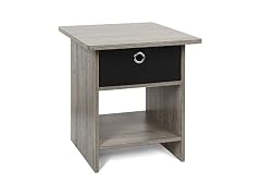 Furinno Dario End Table Bin Drawer Oak